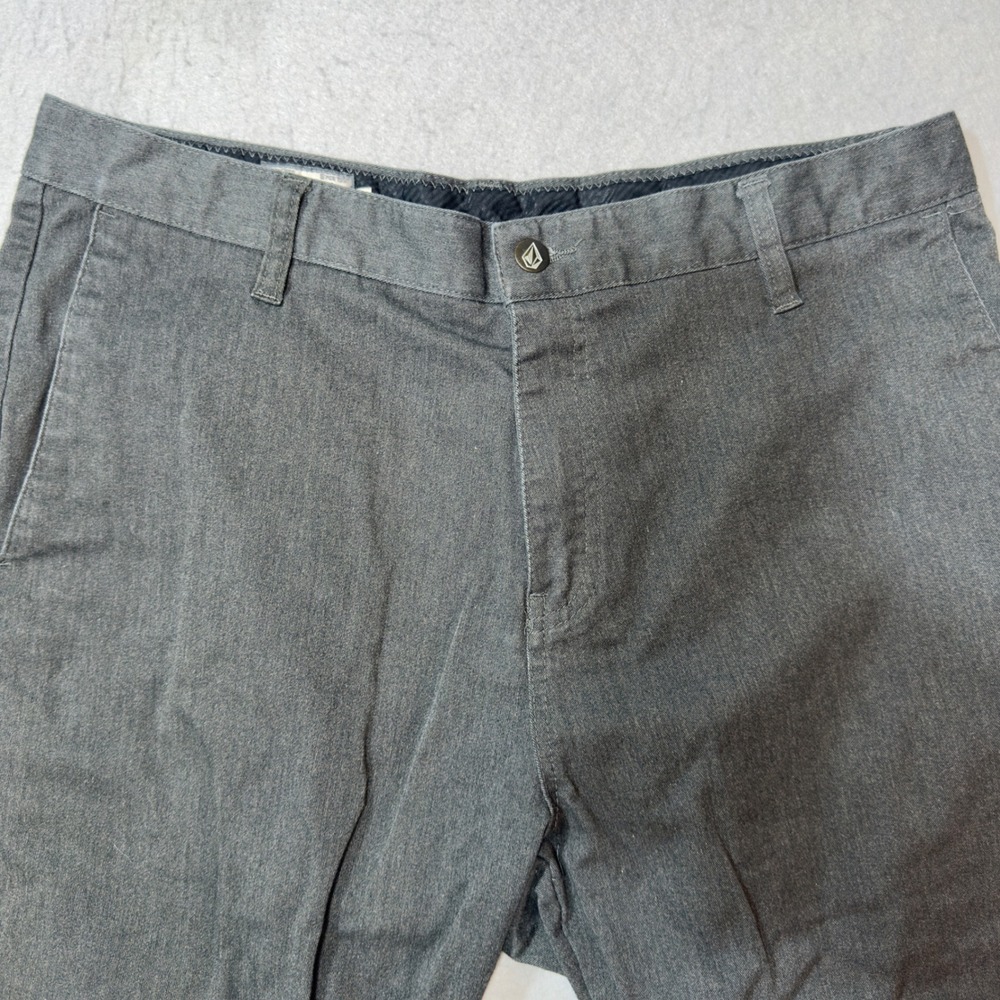 Volcom Chino Shorts Mens 34 Gray Excellent Stretch Skater Casual Summer